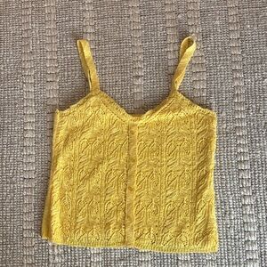LC Lauren Conrad Yellow Lace Knit Camisole